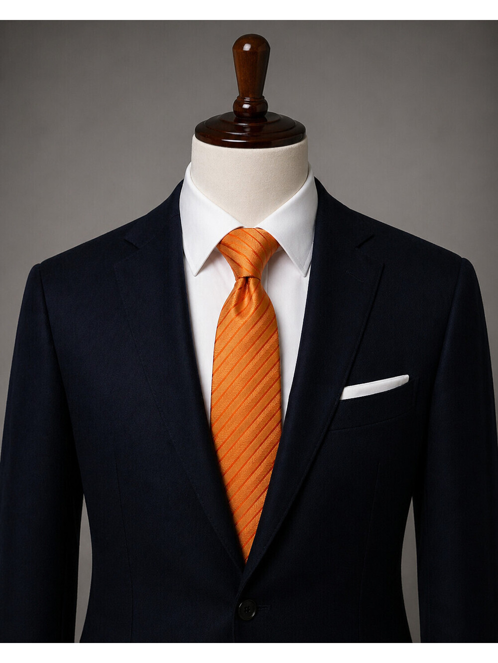 Collections by Tango Orange Striped Silk Tie